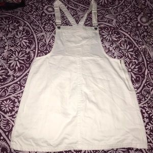 White Overall Denim Dress